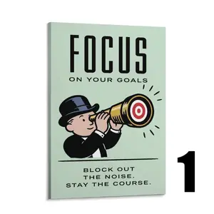 Focus on Your Goals – Motivational Canvas Print for Personal Growth canvas print Retro Entrepreneur Motivational Canvas Wall Art - Home Office Decor Vintage Businessman Mindset Canvas Print - "Focus On Your Goals" Wall Decor tiktokshopspringglowup