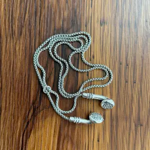 Y2K Silver Earbud Necklace - Retro Fashion Stainless Steel Chain, Streetwear Accessory