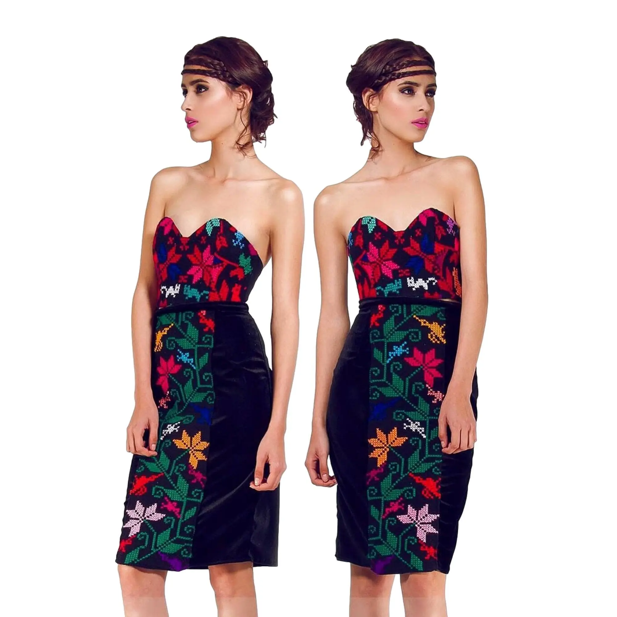 Mexican Fashion Embroidered Skirt - Nayibi Mexico Puebla Pencil Skirt