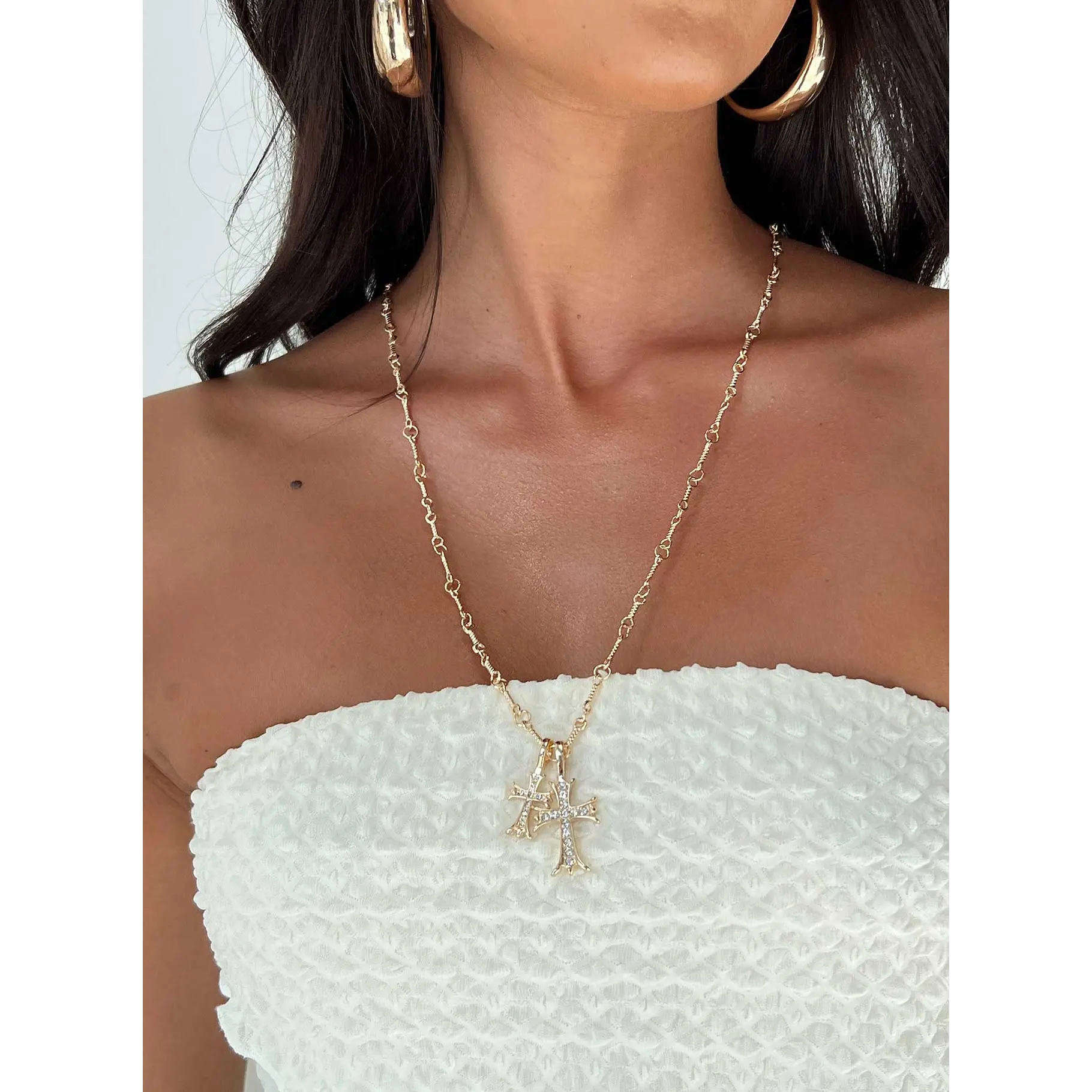 Curtis Cross Necklace Gold Curtis Cross Necklace Gold