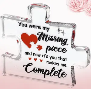 Missing Piece Complete Valentines Day Gifts for Boyfriend Girlfriend,Valentine's Day Gifts for Her Him, I Love You Acrylic Keepsake