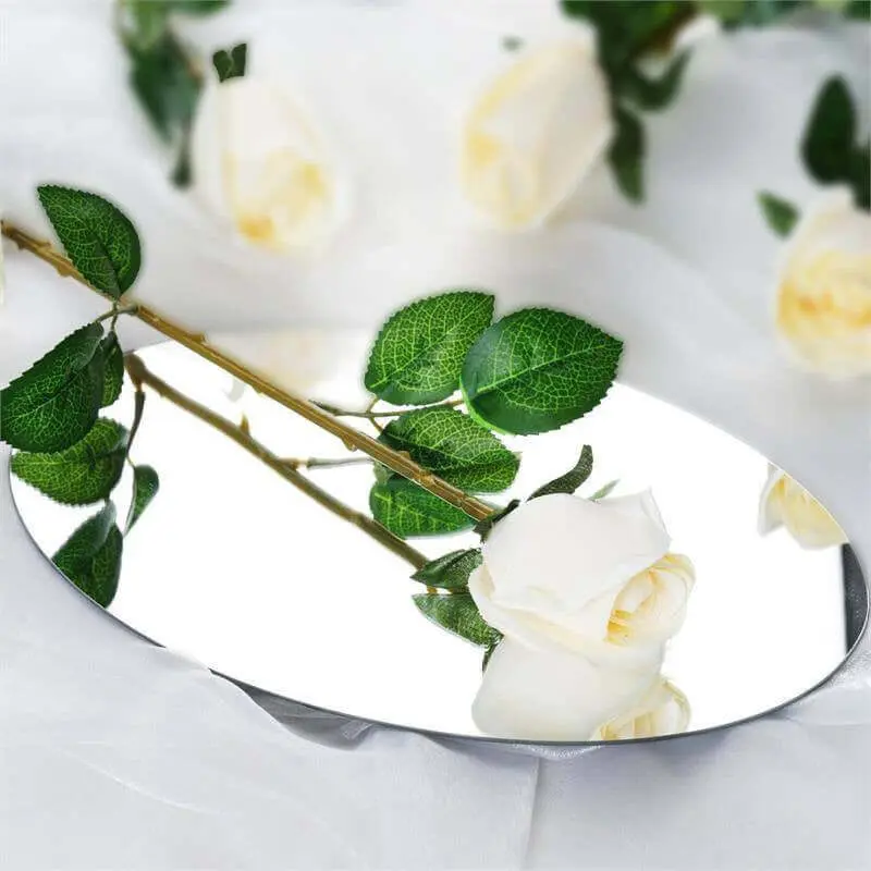 24Pcs 31" Cream Long-Stem Artificial Silk Roses, Decorative Faux Flower for Artificial Flower Arrangement, Floral Displays & Hanging Baskets (Home Decor Supplies)