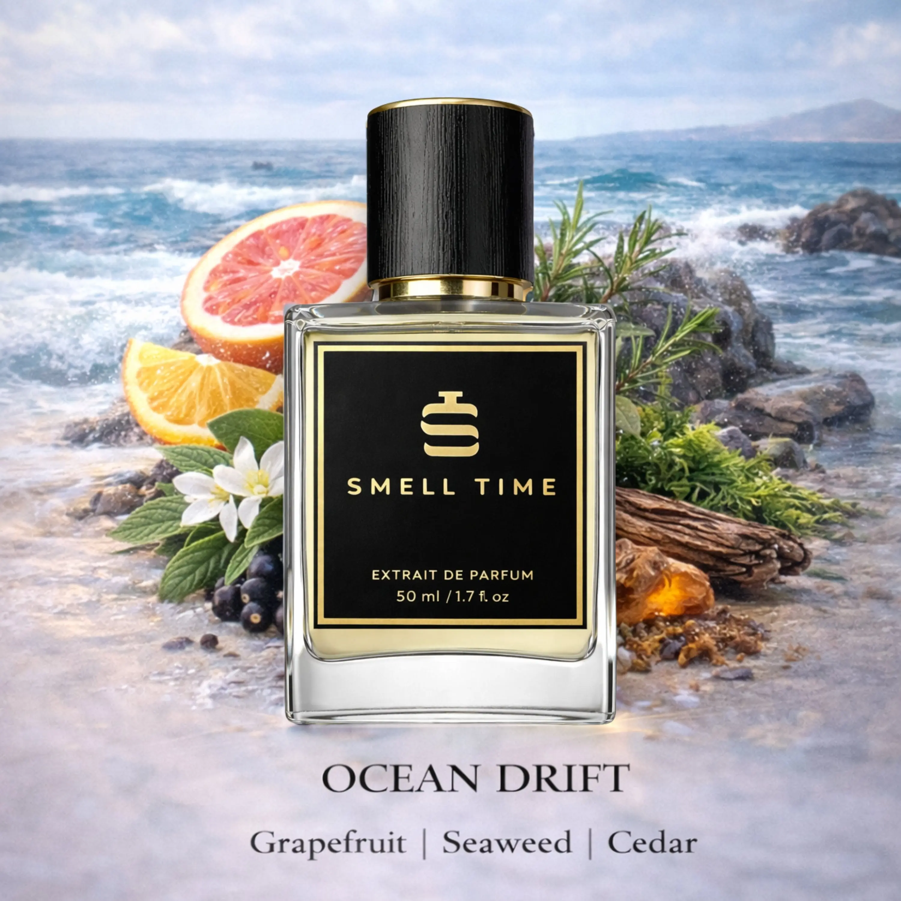 Ocean Drift – Fresh Aquatic Marine Extrait de Parfum for Men | Clean, Salty & Long-Lasting Summer Scent