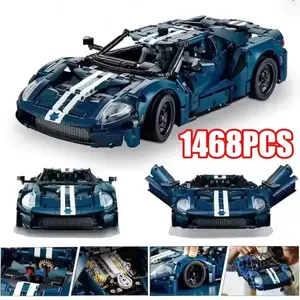 Technical 1468PCS Mechanical Group 2022 Blue GT Race Car 42154 Model Sport Car Kits Building Block Sets for Adults to Display Build Collectible Gift