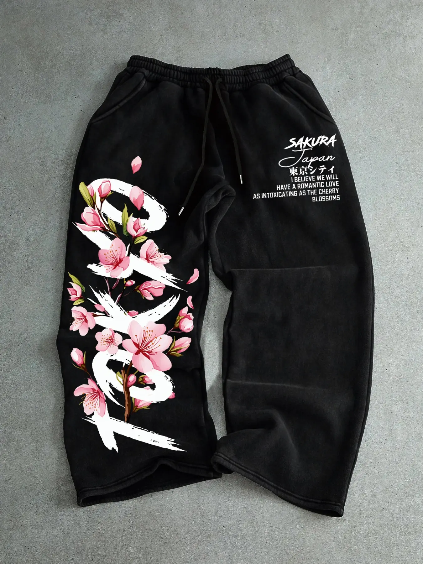 cherry blossom jogger pants - TikTok Shop