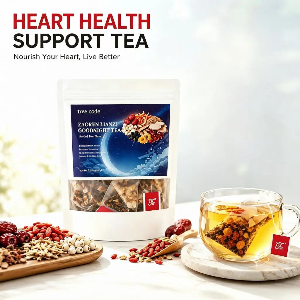 Treecode Night Sleep Tea Bags, Caffeine-Free & Melatonin-Free Herbal Tea with Sour Jujube Seed, Gardenia, Lily Bulb & Licorice Root, Relaxing Bedtime Wellness Tea for Adults