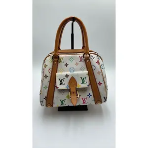 Pre-owned Louis Vuitton Leather Luxury Bags & Accessories Priscilla Multicolor Takashi Murakami Hand Bag, White Date Code: SP0037
