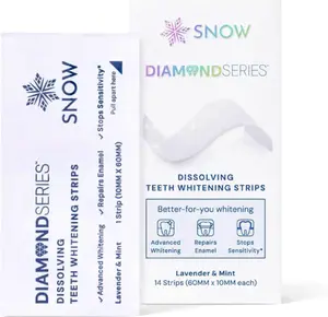 SNOW Diamond Dissolving Teeth Whitening Strips Gentle Enamel Safe White Strips for Teeth Whitening at Home Dental Hygiene Tooth Care with Hydroxyapatite 14 Ct