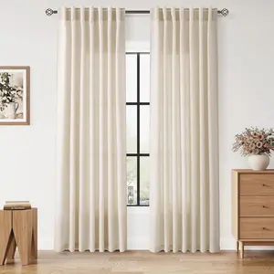 Light Linen Curtains Japanese Style Bedroom Back Button Privacy Transparent Modern Farmhouse Coastal Decor Cotton Texture Cloth Curtain