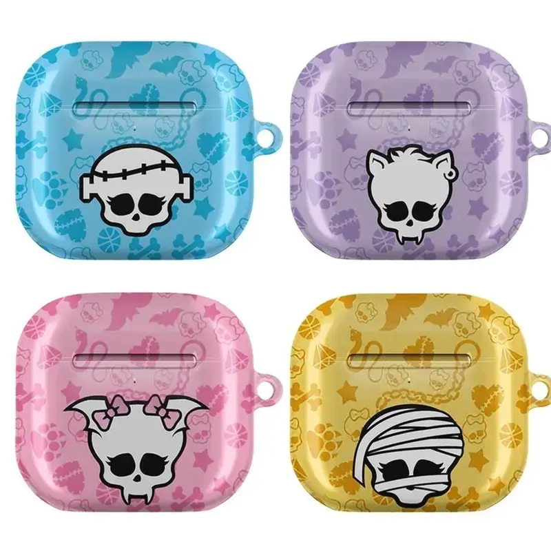 Monster High Skullette AirPods Case – Draculaura Frankie Cleo Clawdeen Gothic Kawaii Skull Case Cover For AirPods 1 2 3 4 & Pro Gen 1 2 3 3G7ORP