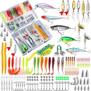 327PCS Fishing Lures Tackle Bait Kit Set, Tackle Box with Tackle Included, Crankbaits, Worms, Spinner, Weights, Hooks & Other Accessories  Freshwater Bass Trout Fishing Gear Gifts  Men