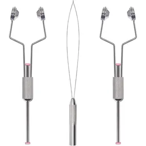Fly-Tying-Bobbin-Holder 2 Pack Fly Fishing Ceramic Bobbin with Bobbin Threader Holder Fly Tying Tools Set