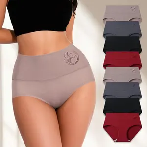 HOTCOM Women's High-Waist Briefs 4/8-Pack Smooth Tummy Control Cotton Panties for Everyday Comfort & Style - Womenswear, Elegance Basic summerwins