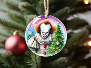 Christmas Horror Clown  Metal Flat Ornament