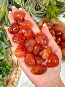 5pcs Natural Carnelian  Tumbled Stones Premium Healing Crystals Quartzs Energy Mineral Gemstones Set for Aquarium Decor