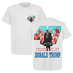 US 47th President Donald Trump Won Again 2024 Graphic T-Shirt - Heavy Cotton Gildan 500, Unisex Election Shirt for Men & Women
