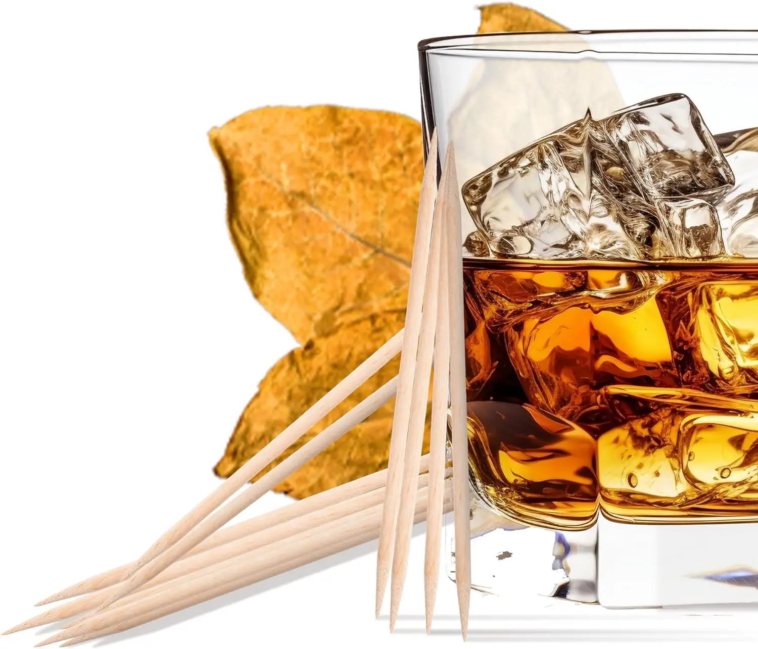Licker Pickers Bold Burley Whiskey Flavored Toothpicks - 25 All White Birchwood Aged in Premium Spirits