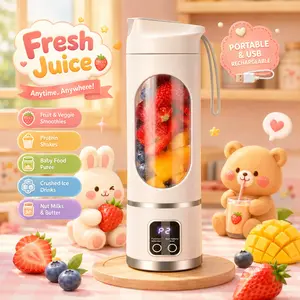 Ultimate Portable Blender! USB Rechargeable & Compact for Smoothies On-The-Go - Perfect Travel, Back To School & Gym! Leak Proof Design, Makes Shakes & Baby Food in Seconds cup juicer rechargeable mini blender vegetable