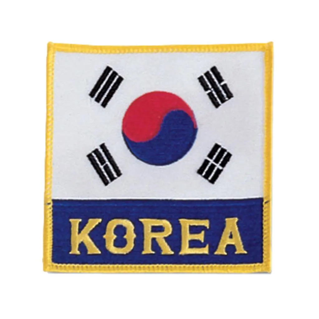 Embroidered Sewn-In Korean Flag Patch - Patch Embroidered Sewing & Embroidery Supply for Fabric Decor