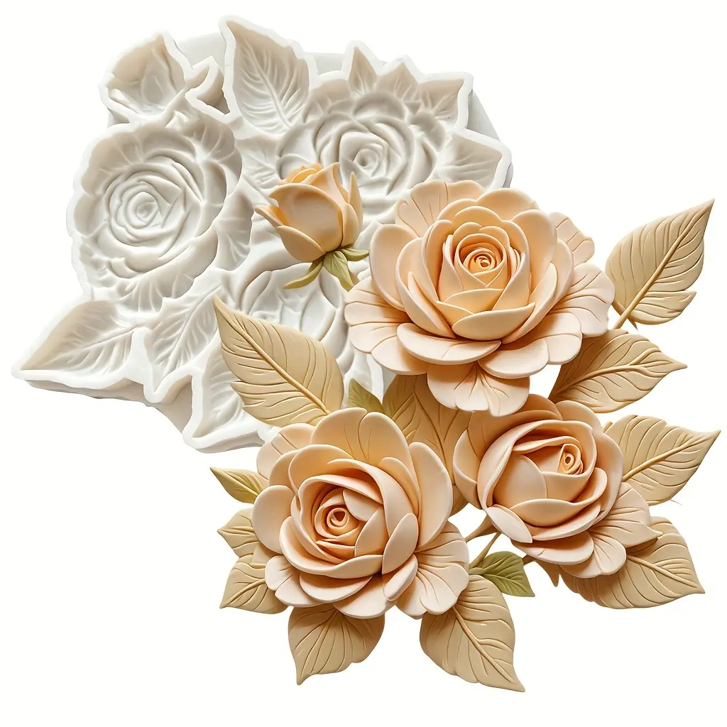 BPA-Free Customizable Decorative Flower Silicone Molds - 1 Set Non-Stick Bakeware, BPA-Free Silicone Chocolate & Sweet Moulds for Cake Decorating, DIY Resin Casting, Ideal for Mothers