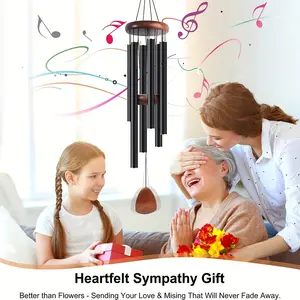 Classic Wind Chimes for Outdoor Garden Memorial Gift Retro Aluminum Wind Bells Metal Home Decor for Patio Porch Condolence Sympathy