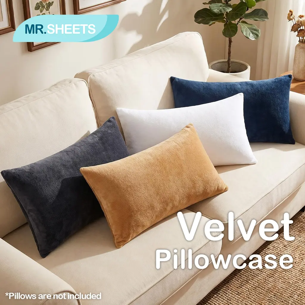 NTBAY 2-Pack Ultra Soft Crystal Velvet Pillowcases - Queen, Multi-Size Set, Bedroom Decor Bedding Essentials, Hidden Zipper, Luxury Look, Smooth Finish, Cloud-Like Plush, Cozy Skin-Friendly Covers