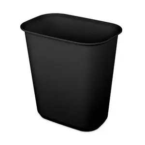 Sterilite Rectangular Wastebasket 5.5 Gallon Open Top Trash Bin, 24 Pack, Black