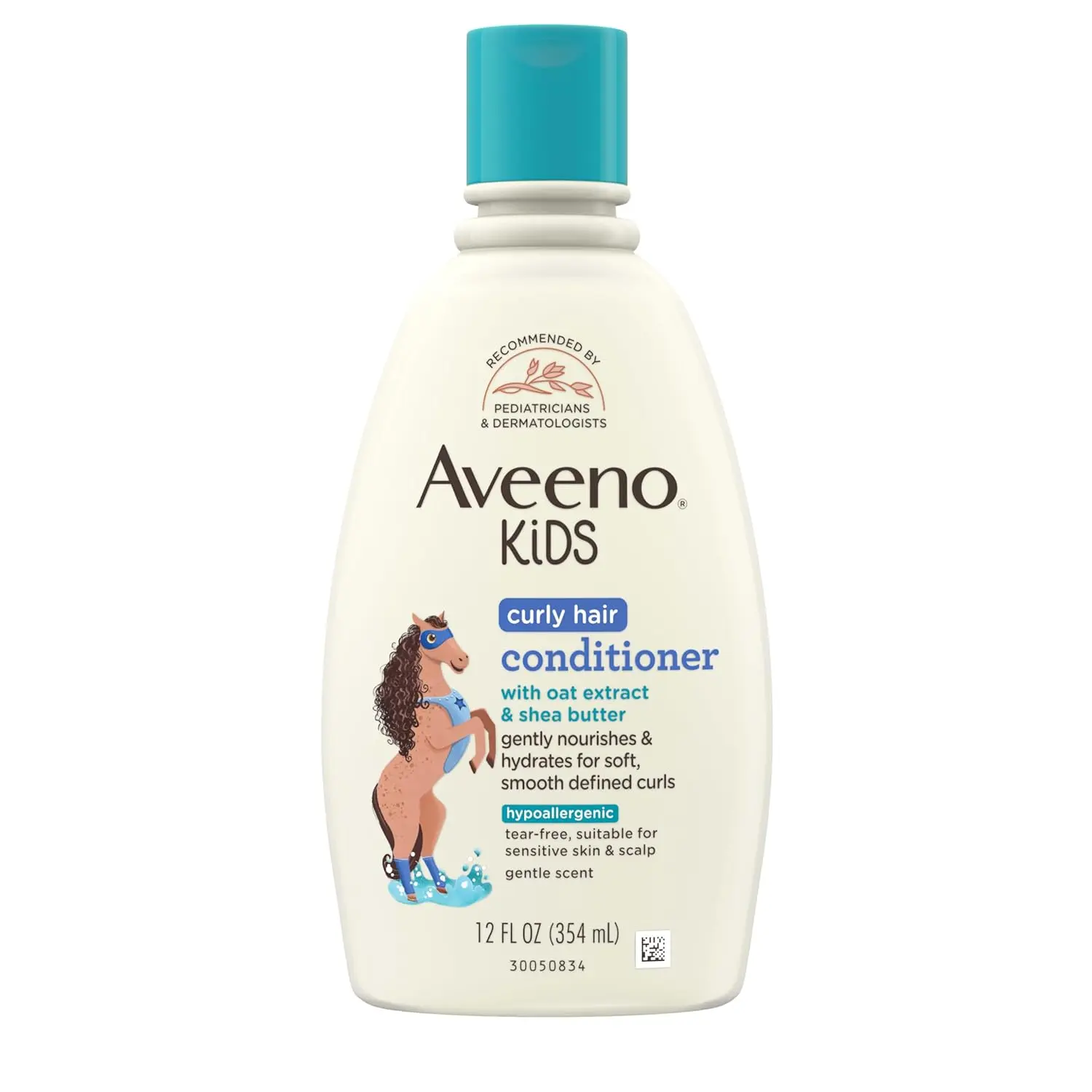 Aveeno Kids Curly Hair Conditioner, 12 fl. oz | Hydrating Conditioner, Oat Extract & Shea Butter, Gentle Scent, Detangles & Moisturizes Curls