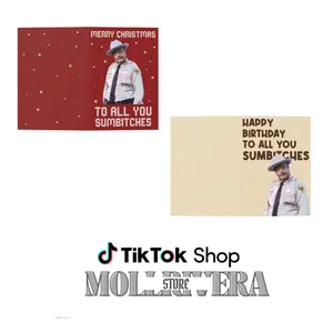 Merry Christmas To All You Sumb!tches Christmas Card Sheriff Buford T. Justicee Happy Birthday Card Funny Holiday Christmas Card