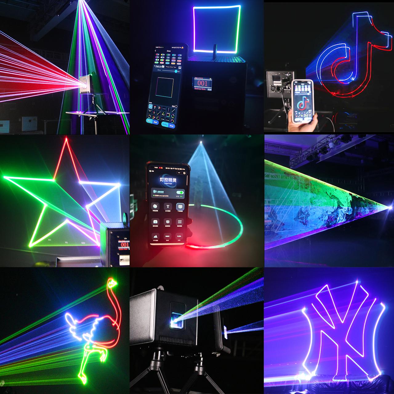 3W Par DJ Light RGB Full Color 3D Animation Patterns ILDA Light Sound Switch DMX Control Strobe Party Light for Halloween Christmas Disco Dancing Birthday Bar