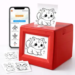 Smart AI Voice Sticker Printer for Kids - Creative Mini Thermal Printer for Intellectual Development & DIY Fun | Portable Inkless Label Maker for Home School | 5 Rolls of Paper Included