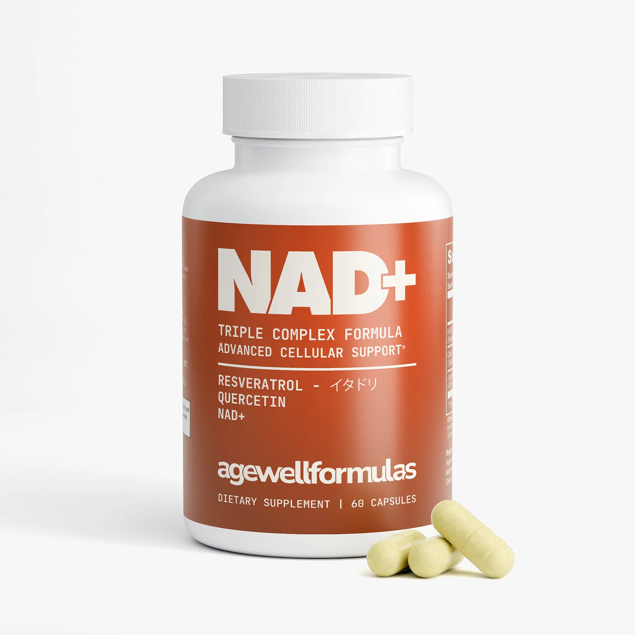 The Longevity Pill | NAD+ Triple Complex by Agewell Formulas with Resveratrol & Quercetin for Cellular Repair and Vitality