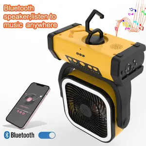 3-in-1 Camping Fan - Portable Fans Rechargeable - 30000mAh Battery Powered Fan(72Hrs) with Light & Remote for Indoor, Outdoor, Tent, Travel, Fishing, Jobsite, bluetooth speaker Light.Gifts for Men Dad Him