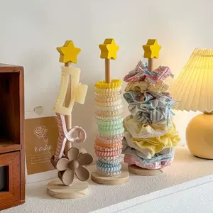 Wooden Hairband Organizer - Home Storage Holder for Hair Clips, Hair Accessories, Kitchen Rolls, Toilet Rolls, Decorative Piece, Ideal Gift for Women