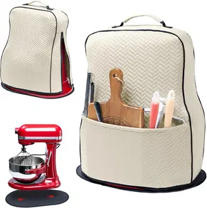 Stretchy Stand Mixer Cover with Appliance Slider Washable Applicance Cover Compatible with  Mixer 6/7/8 Quart  Dust Cover with Pockets for  Accessories and Attachments