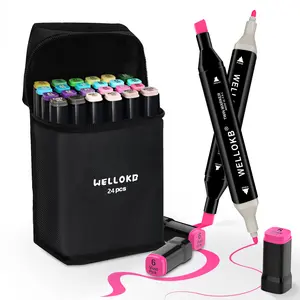 24/48/80/120/168 Color Portable Dual Tip Bullet & Chisel Art Marker Set with Bag,Coloring Markers,Art Supplies for Coloring,Drawing,Blending and Sketching,Back To School Essentials,School Supplies,Birthday Gifts,Teen Girl Gifts