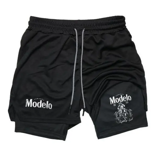 Bioworld Modelo Sports Shorts  2-in-1 Active Shorts – Breathable, Stretchy & Comfortable Gym Shorts for Men & Women, Perfect for Fitness & Casual Wear