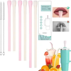 Anti Wrinkle Straw Set of 6 - Straw for Lip Wrinkles Prevention,  Straws Compatible with  40 oz & 30 oz Tumblers,  for Lip Filler Users to Maintain Wrinkle-Free Smiles