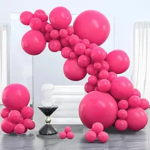 PartyWoo Hot Pink Balloons 100 pcs Different Sizes of 36 18 12 10 5 Inch Magenta Fuchsia Dark Pink Balloon Arch Kit Garland for Valentine's Day Baby Shower Princess Birthday Party Decorations Pink-Y12