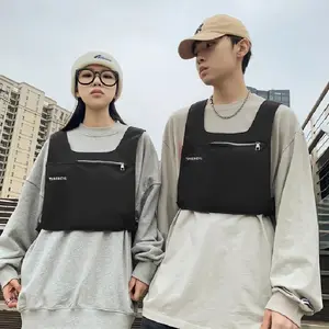 Unisex Hip-hop Streetwear Chest Rig Bag - High-Quality Waterproof Nylon, Multi-Function Tactical Vest for Sports & Outdoor, Leisure Recreation Use