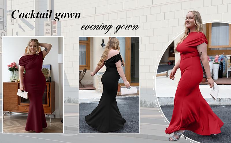 OYS Women's Elegant Sleeveless Off Shoulder Bodycon Long Formal Party Evening Dress Fabric Polyester OYS Women's Elegant Sleeveless Off Shoulder Bodycon Long Formal Party Evening Dress Fabric Polyester