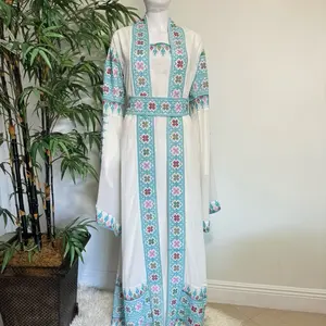 3 Piece Thobe Set - Embroidered Thobe for Women Spring Luxury Two Layers Design Traditional Pattern Perfect for Ceremonies