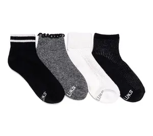 MUK LUKS Dream Step Mini Crew Sock 4 Pack
