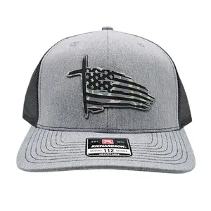 American Flag Cross Richardson 112 Snapback Trucker Christian Hat for Men and Women