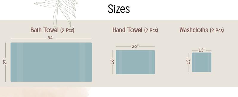 Lux Decor 6 Pack Bath Towel Set - 100% Cotton, Zero Twist Weave, Soft & Absorbent -  2 Bath Towels, 2 Hand Towels, 2 Washcloths, Bathroom Towel Set