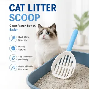 An oversized scoop that instantly sifts through cat litter and waste-a revolutionary experience! Cleaning the litter box has never been this effortless.
