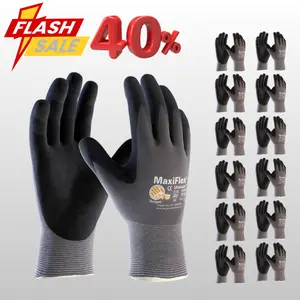 MaxiFlex Construction Work Gloves – 12 or 24 Pack, Micro-Foam Nitrile Grip, Seamless Fit, Heavy-Duty Safety Guantes Para Trabajo