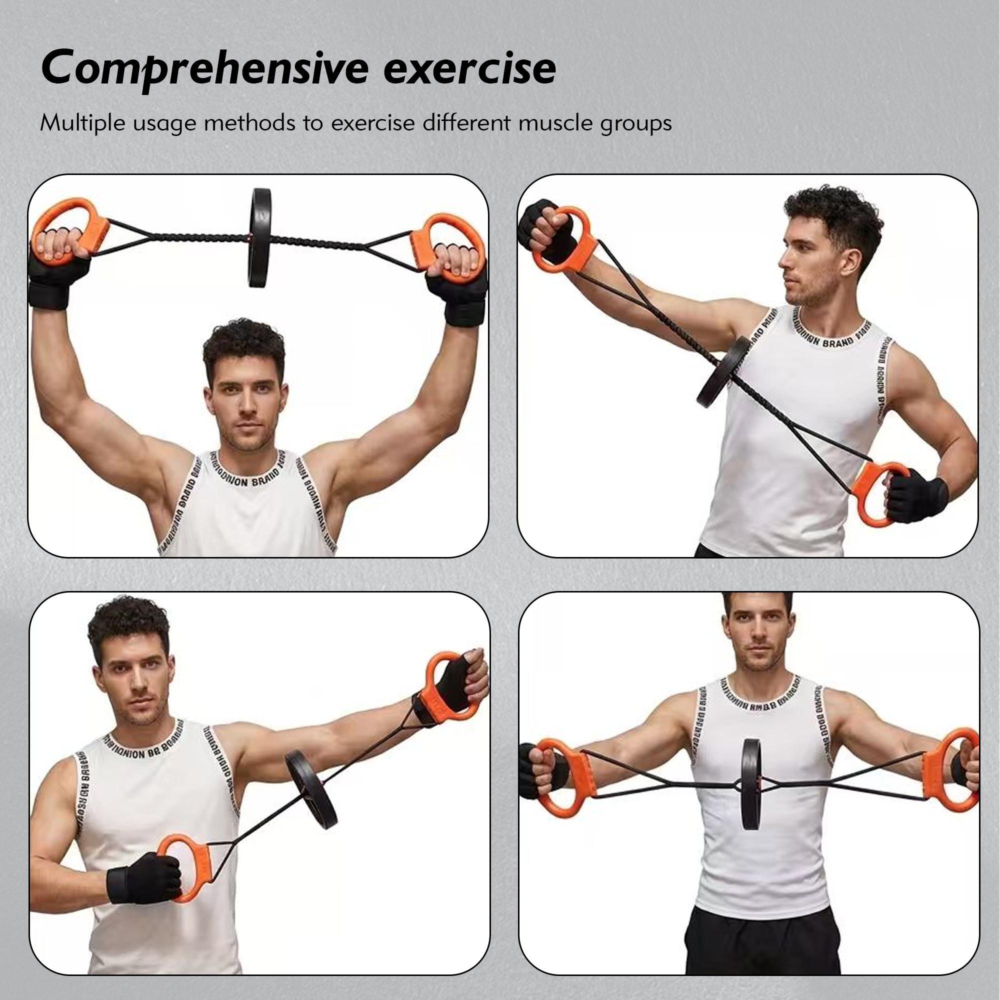 Portable Pulley Resistance Trainer, Multifunctional Home Gym Cable Pull Machine with Handle Grips, Full Body Strength Training Fitness Equipment for Chest Back Arm Workout
