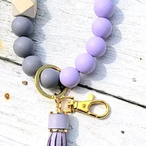 Purple & Gray Wristlet