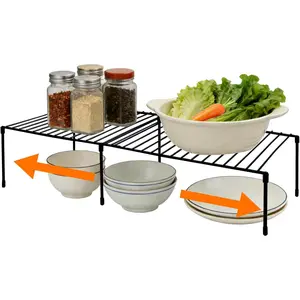 Expandable Metal Rustproof Freezer Shelf Rack,Space-Saving Storage Rack for Kitchen Cabinets, Counter-Tops, Pantries, Freezer Shelf & Freezer Racks for Top Freezer, Ideal for  and Utensil Storage